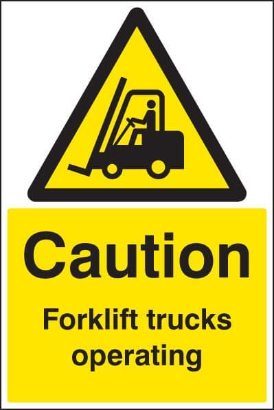 58734 Caution forklift trucks operating floor graphic 400x600mm  (400x600mm) Safety Sign