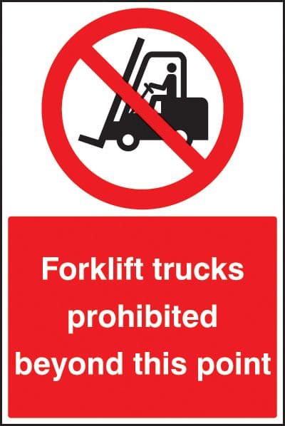58737 Forklifts prohibited beyond this point floor graphic 400x600mm  (400x600mm) Safety Sign