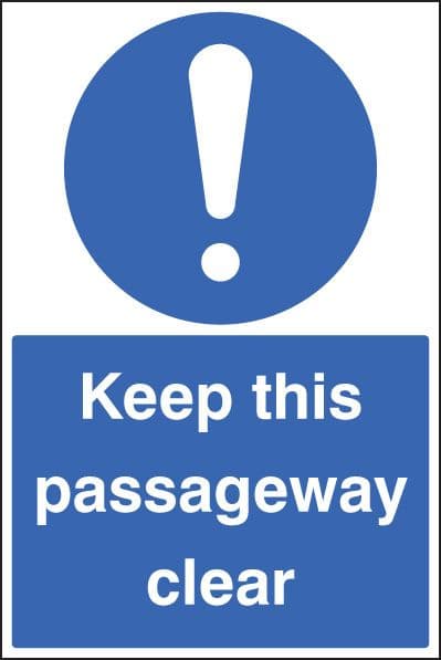 58738 Keep this passageway clear floor graphic 400x600mm  (400x600mm) Safety Sign