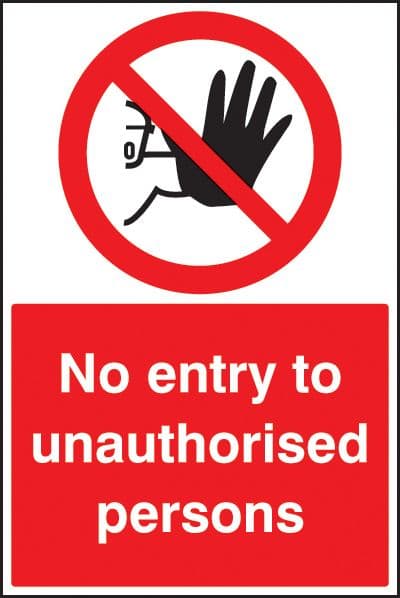 58739 No entry to unauthorised persons floor graphic 400x600mm  (400x600mm) Safety Sign