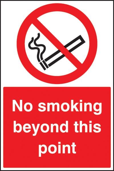 58741 No smoking beyond this point floor graphic 400x600mm  (400x600mm) Safety Sign