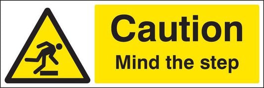58749 Mind the step floor graphic 300x100mm  (300x100mm) Safety Sign