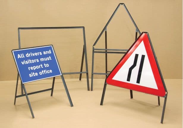 58761 Sign frame 750mm triangle with supp plate - 450mm legs  (750mm) Safety Sign