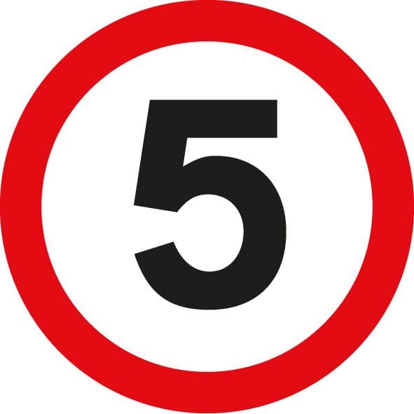 58787 5mph floor graphic 400mm dia  (400mm dia) Safety Sign