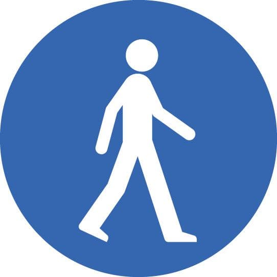 58802 Pedestrian floor graphic 400mm dia  (400mm dia) Safety Sign