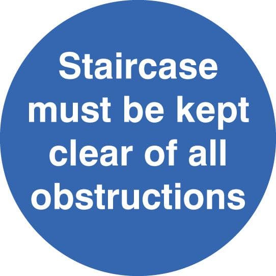 58804 Staircase must be kept clear floor graphic 400mm dia  (400mm dia) Safety Sign