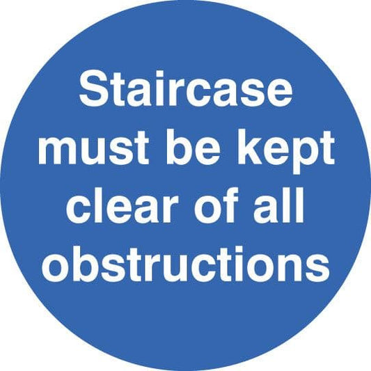 58804 Staircase must be kept clear floor graphic 400mm dia  (400mm dia) Safety Sign
