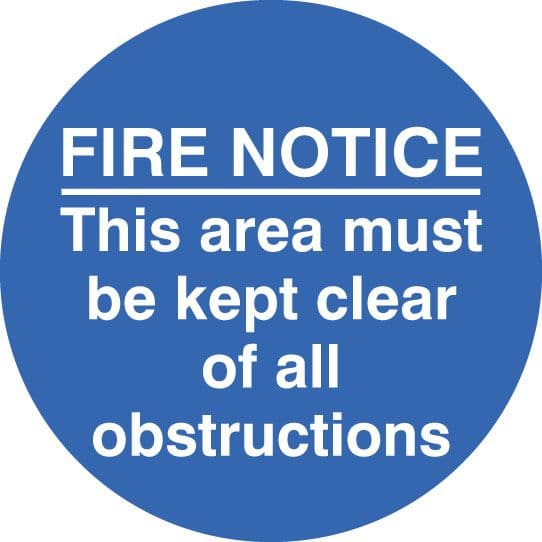 58805 Fire notice this area etc... floor graphic 400mm dia  (400mm dia) Safety Sign