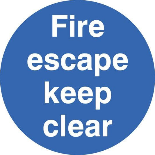 58806 Fire escape keep clear floor graphic 400mm dia  (400mm dia) Safety Sign