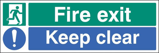 58807 Fire exit keep clear floor graphic 600x200mm  (600x200mm) Safety Sign