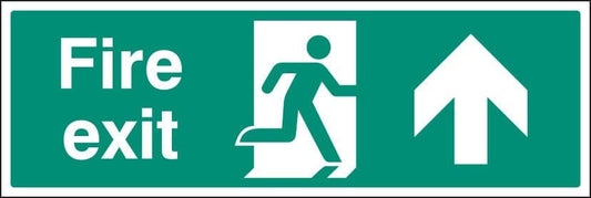 58811 Fire exit up floor graphic 600x200mm  (600x200mm) Safety Sign