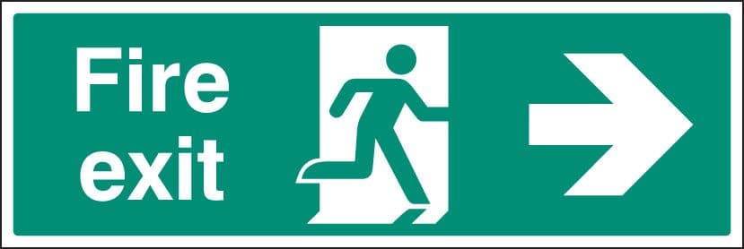 58815 Fire exit right floor graphic 600x200mm  (600x200mm) Safety Sign