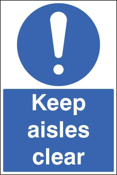 58821 Keep aisles clear floor graphic 400x600mm  (400x600mm) Safety Sign