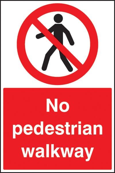 58822 No pedestrian walkway floor graphic 400x600mm  (400x600mm) Safety Sign