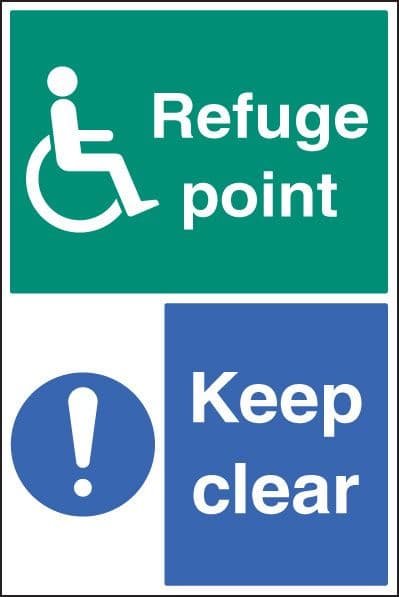 58823 Refuge point keep clear floor graphic 400x600mm  (400x600mm) Safety Sign