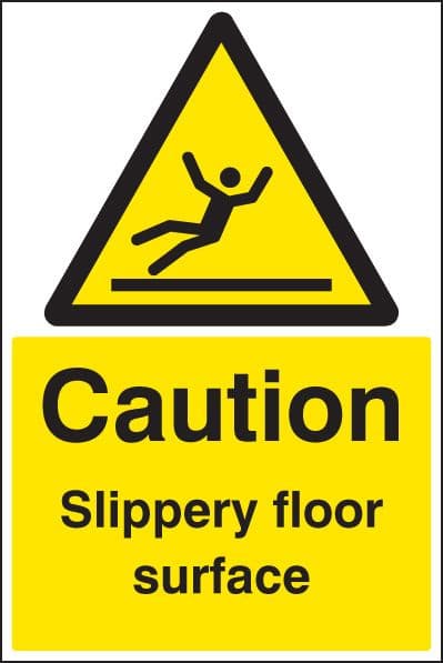 58824 Caution slippery surface floor graphic 400x600mm  (400x600mm) Safety Sign