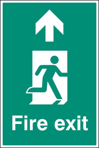 58826 Fire exit up floor graphic 400x600mm  (400x600mm) Safety Sign