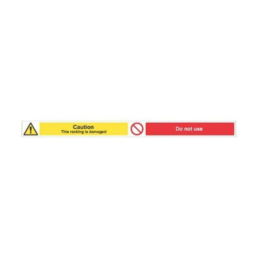58901 Caution Damaged Racking Do not use , 1000x75mm magnetic PVC