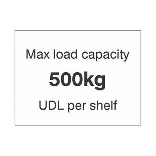 58902 Max load capacity 500kg UDL per shelf, 100x75mm magnetic PVC
