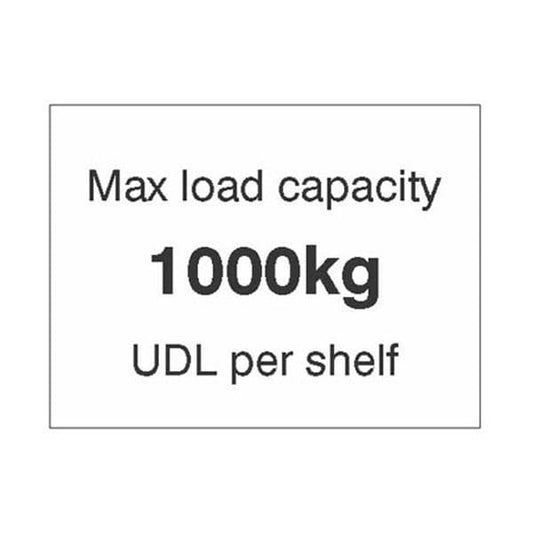 58903 Max load capacity 1000kg UDL per shelf, 100x75mm magnetic PVC