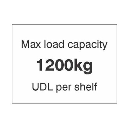 58904 Max load capacity 1200kg UDL per shelf, 100x75mm magnetic PVC