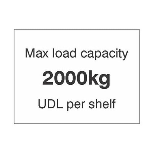 58905 Max load capacity 2000kg UDL per shelf, 100x75mm magnetic PVC