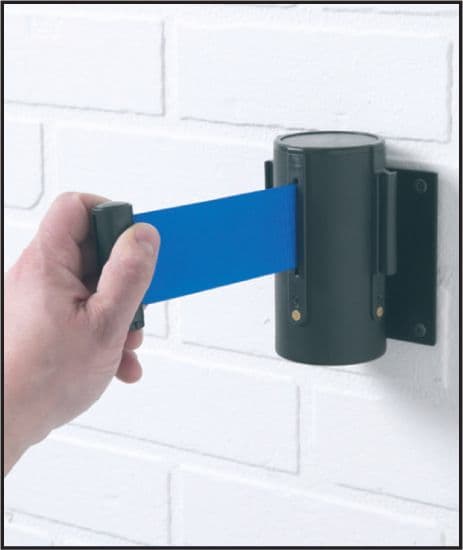 59022 Retractable wall mounted barrier (black)  (2.3M) Safety Sign