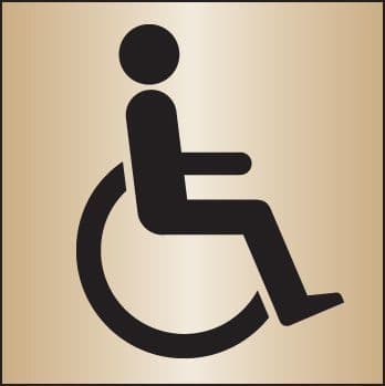 59052 Disabled WC 140x140mm brass -  Miscellaneous (140x140mm) Safety Sign