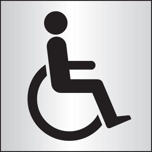 59053 Disabled WC 140x140mm aluminium  (140x140mm) Safety Sign