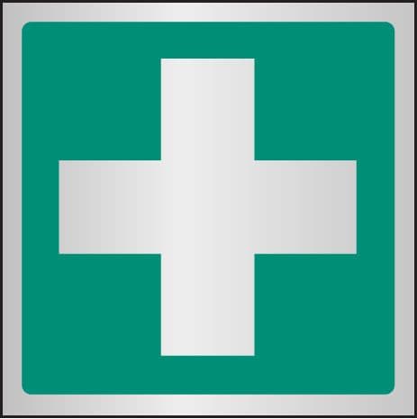 59055 First aid symbol 100x100mm aluminium  (100x100mm) Safety Sign