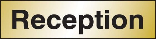 59060 Reception 140x35mm Engraved brass effect pvc  (140x35mm) Safety Sign
