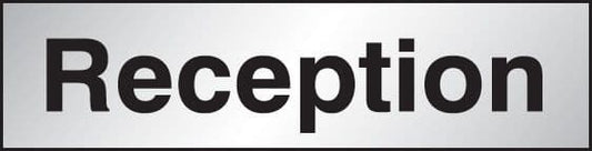 59061 Reception 140x35mm Engraved aluminium effect pvc  (140x35mm) Safety Sign