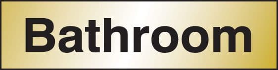 59064 Bathroom 140x35mm Engraved brass effect pvc  (140x35mm) Safety Sign