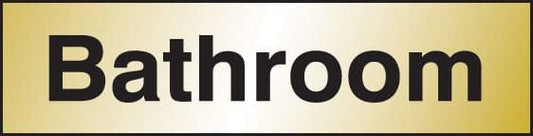 59064 Bathroom 140x35mm Engraved brass effect pvc  (140x35mm) Safety Sign