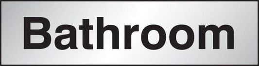59065 Bathroom 140x35mm Engraved aluminium effect pvc  (140x35mm) Safety Sign