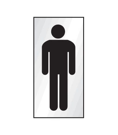59067 Gents symbol 70x140mm Engraved aluminium effect pvc  (70x140mm) Safety Sign