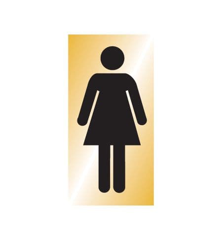 59068 Ladies symbol 70x140mm Engraved brass effect pvc  (70x140mm) Safety Sign