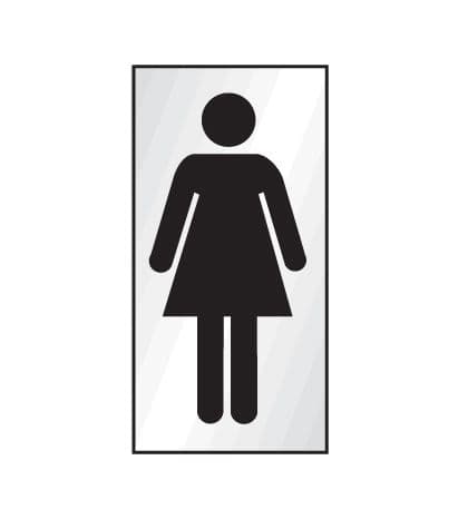 59069 Ladies symbol 70x140mm Engraved aluminium effect pvc  (70x140mm) Safety Sign