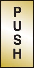 59070 Push 70x35mm Engraved brass effect pvc  (70x35mm) Safety Sign