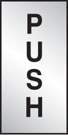 59071 Push 70x35mm Engraved aluminium effect pvc  (70x35mm) Safety Sign
