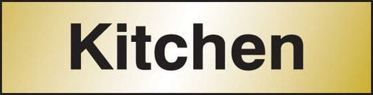 59078 Kitchen 140x35mm Engraved brass effect pvc  (140x35mm) Safety Sign