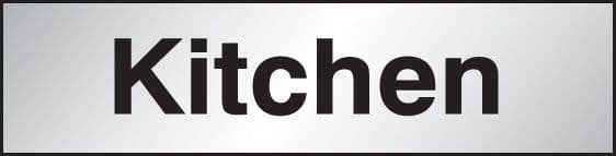 59079 Kitchen sign 140x35mm Engraved aluminium effect pvc  (140x35mm) Safety Sign