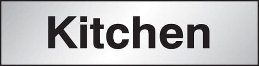 59079 Kitchen sign 140x35mm Engraved aluminium effect pvc  (140x35mm) Safety Sign