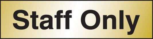 59080 Staff only 140x35mm Engraved brass effect pvc  (140x35mm) Safety Sign