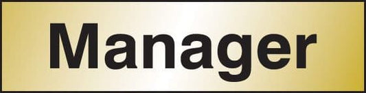 59084 Manager 140x35mm Engraved brass effect pvc  (140x35mm) Safety Sign