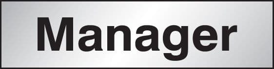 59085 Manager 140x35mm Engraved aluminium effect pvc  (140x35mm) Safety Sign