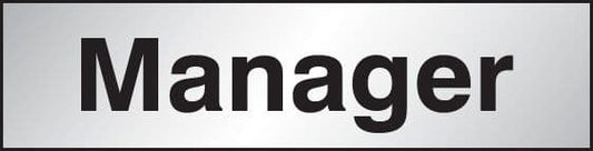 59085 Manager 140x35mm Engraved aluminium effect pvc  (140x35mm) Safety Sign