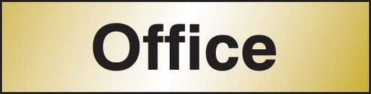 59088 Office 140x35mm Engraved brass effect pvc  (140x35mm) Safety Sign