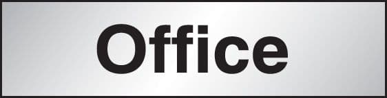 59089 Office 140x35mm Engraved aluminium effect pvc  (140x35mm) Safety Sign