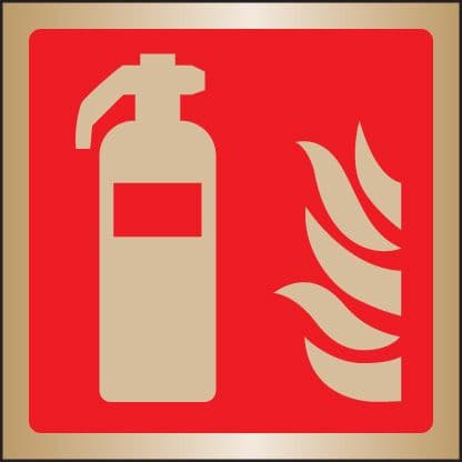 59102 Extinguisher symbol 175x175mm brass  (175x175mm) Safety Sign